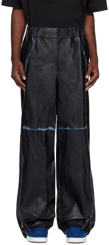Photo: ADER error Black Painted Leather Pants