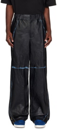 ADER error Black Painted Leather Pants