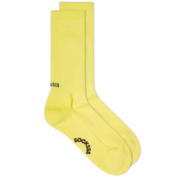 Photo: Socksss Men's V001 Tennis Sock in Lemon Snow