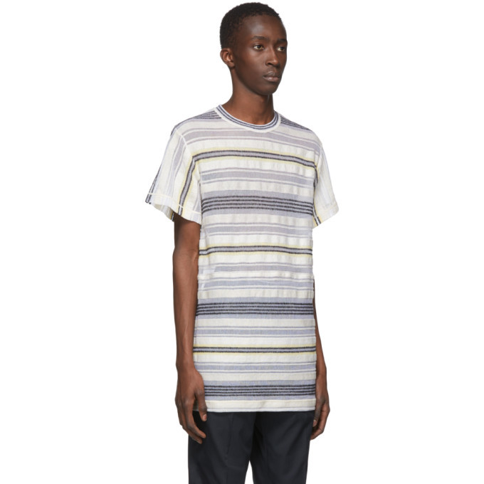 Jil Sander Multicolor Striped Mesh T-Shirt Jil Sander Jil Sander Multicolor Striped Mesh T-Shirt Jil Sander