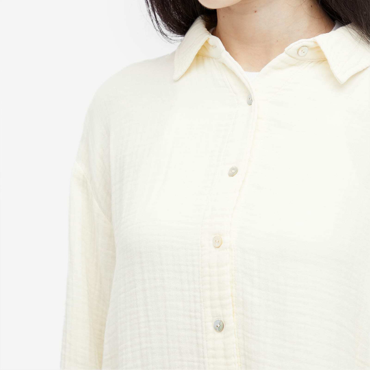 DONNI. Women's Bubble Shirt in Creme
