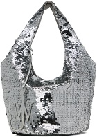 JW Anderson Silver Mini Sequin Shopper Bag