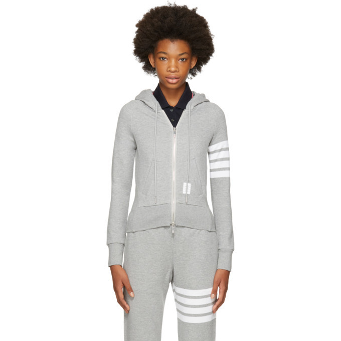 Photo: Thom Browne Grey Classic Four Bar Hoodie