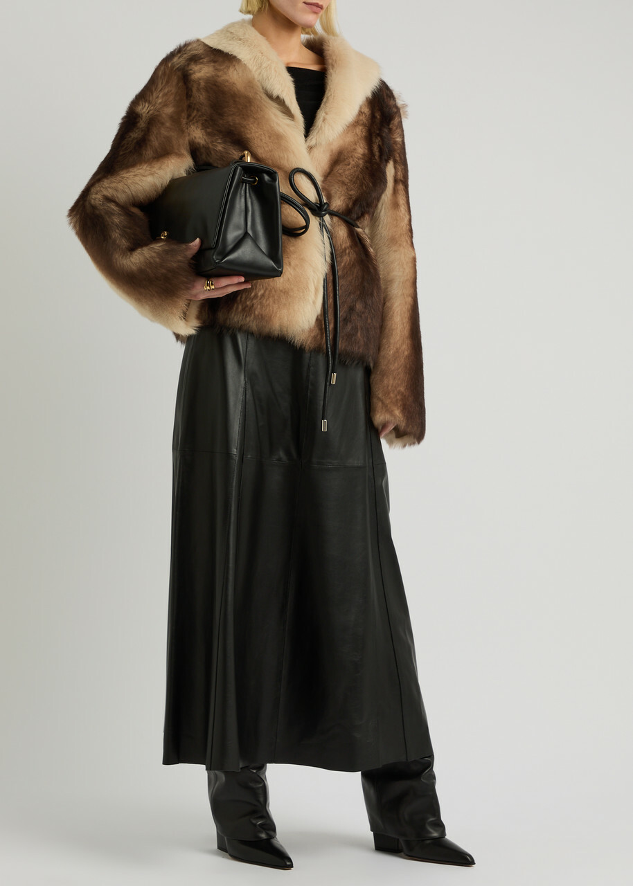 Arma Dina Reversible Shearling and Leather Jacket Light Brown