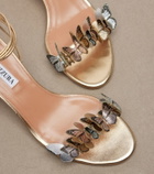 Aquazzura Papillon appliqué metallic leather sandals