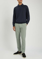 Lardini Fine-knit Wool-blend Polo Shirt Navy