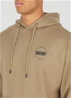 Logo Print Hooded Sweatshirt in Brown