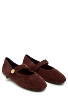 Tory Burch Romy Suede Mary Jane Flats Brown