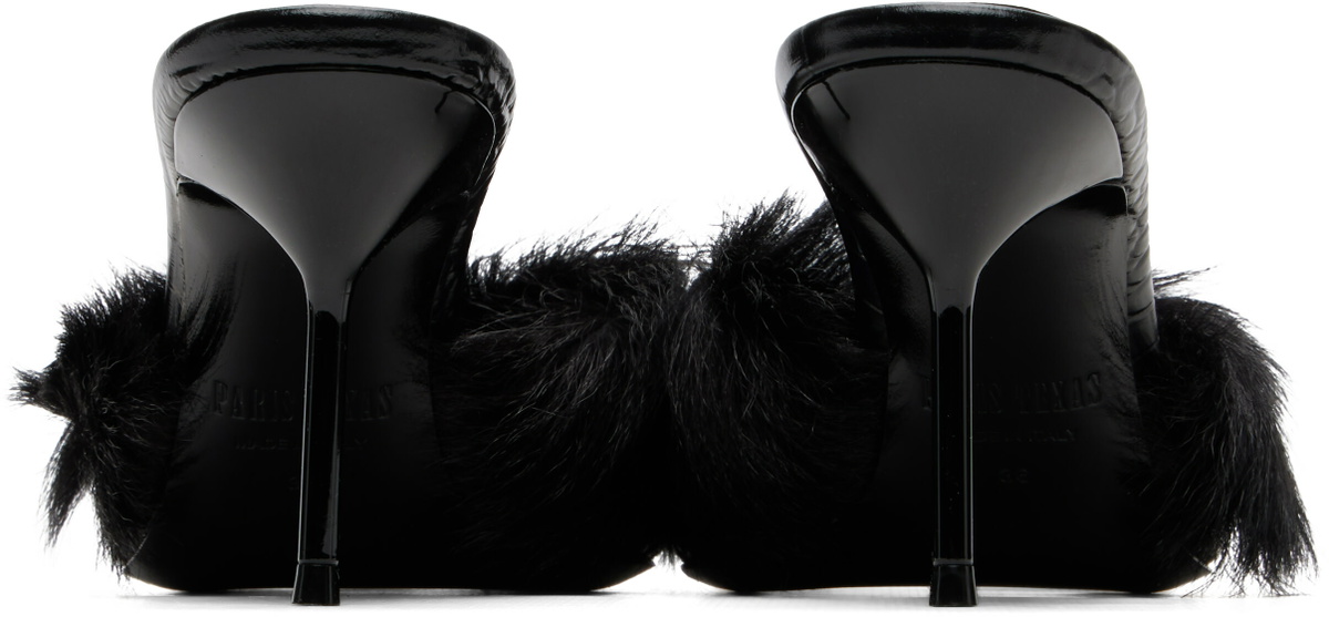Paris Texas Black Lidia 70mm Fur Heels