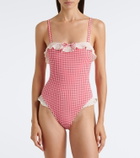 Montce Jacelyn gingham ruffled swimsuit