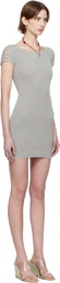 Isa Boulder Gray Knitted Shoulder Minidress
