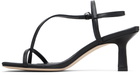 Aeyde Black Elise Leather Toe-Post Heeled Sandals