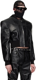 Rick Owens Black Edfu Flight Leather Jacket