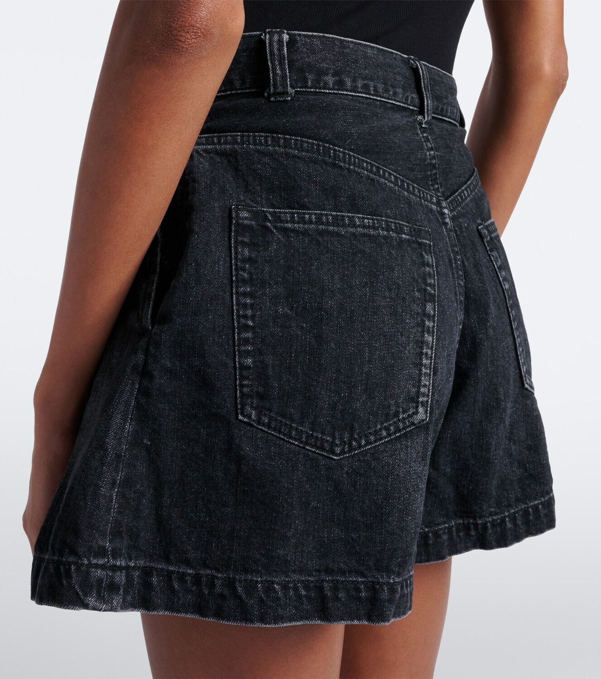 Sacai Wool, cotton, silk, and denim shorts