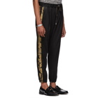 Dolce and Gabbana Black and Gold Embroidered Drawstring Trousers