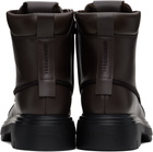 Ferragamo Brown Maxi-Tongue Combat Boots