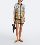 La DoubleJ Pull-Up printed silk twill shorts