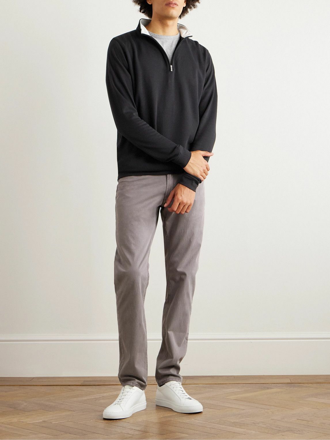 Peter Millar - Crown Cotton-Blend Jersey Half-Zip Sweatshirt - Black