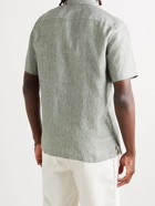 THEORY - Irving Mélange Linen Shirt - Green