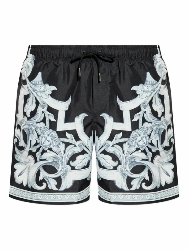 Photo: Versace Barocco-Print Swim Shorts