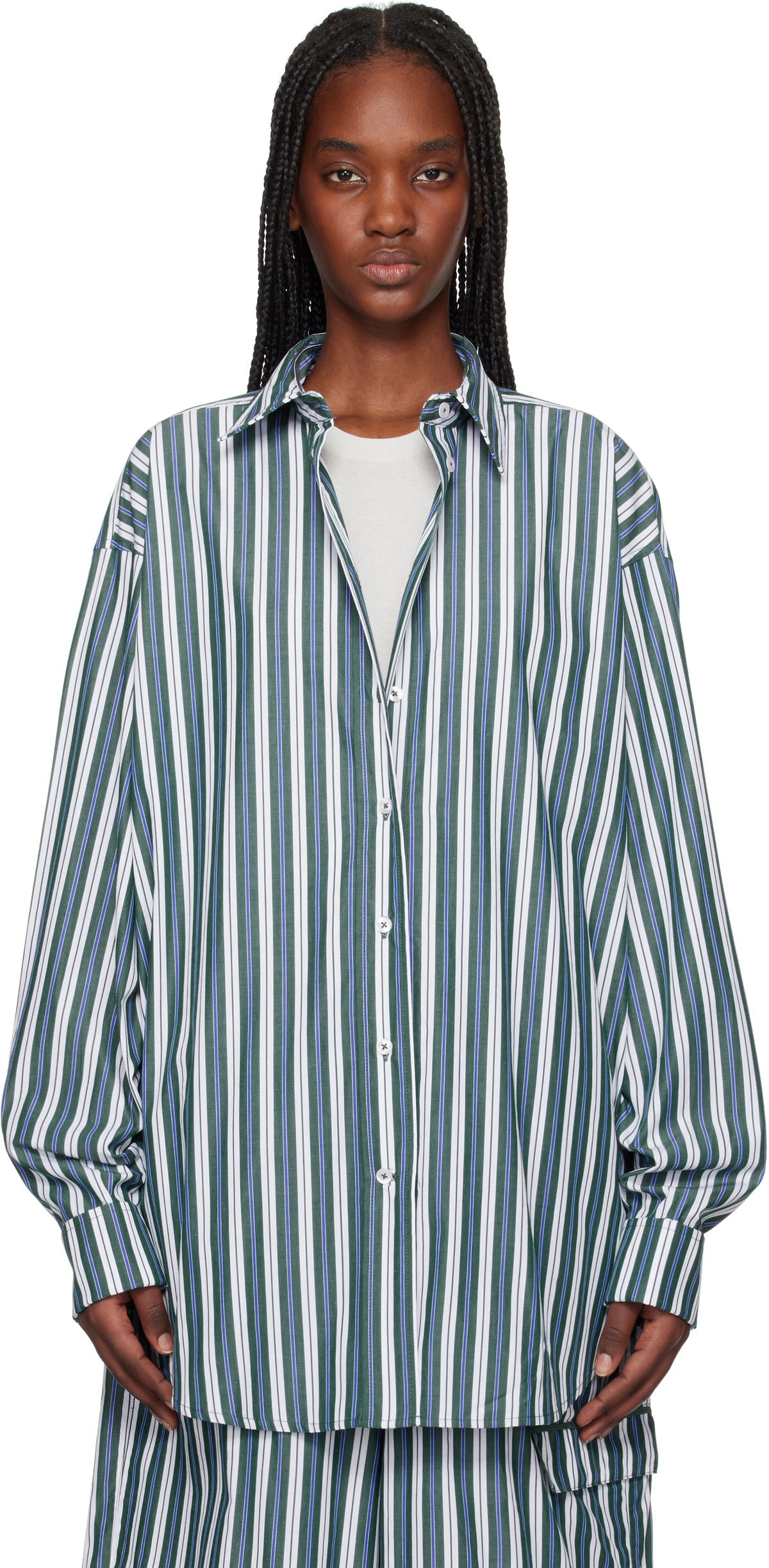 REMAIN Birger Christensen Green Oversize Shirt