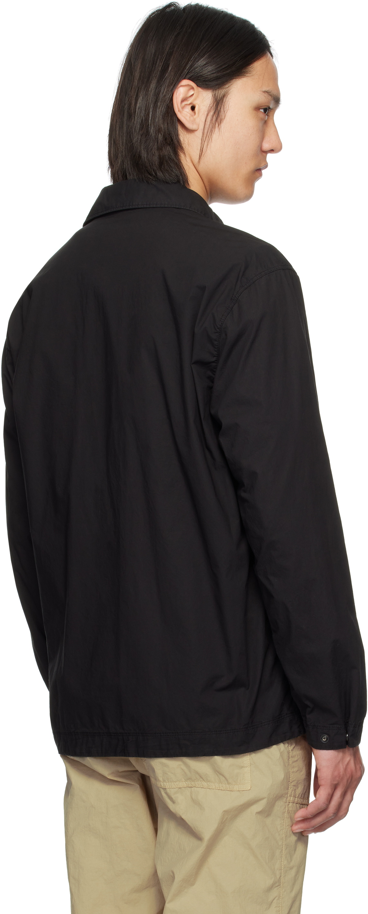 Stone Island Black Stretch Cotton Tela Paracadute Shirt Stone Island