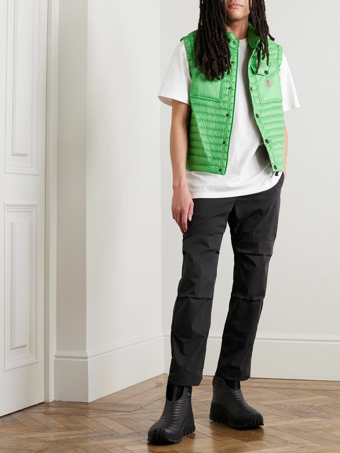 Moncler Grenoble Ollon Logo-Appliquéd Quilted Glossed-Shell Down