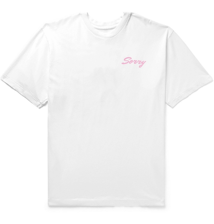 Photo: Sorry In Advance - Logo-Print Cotton-Jersey T-Shirt - White