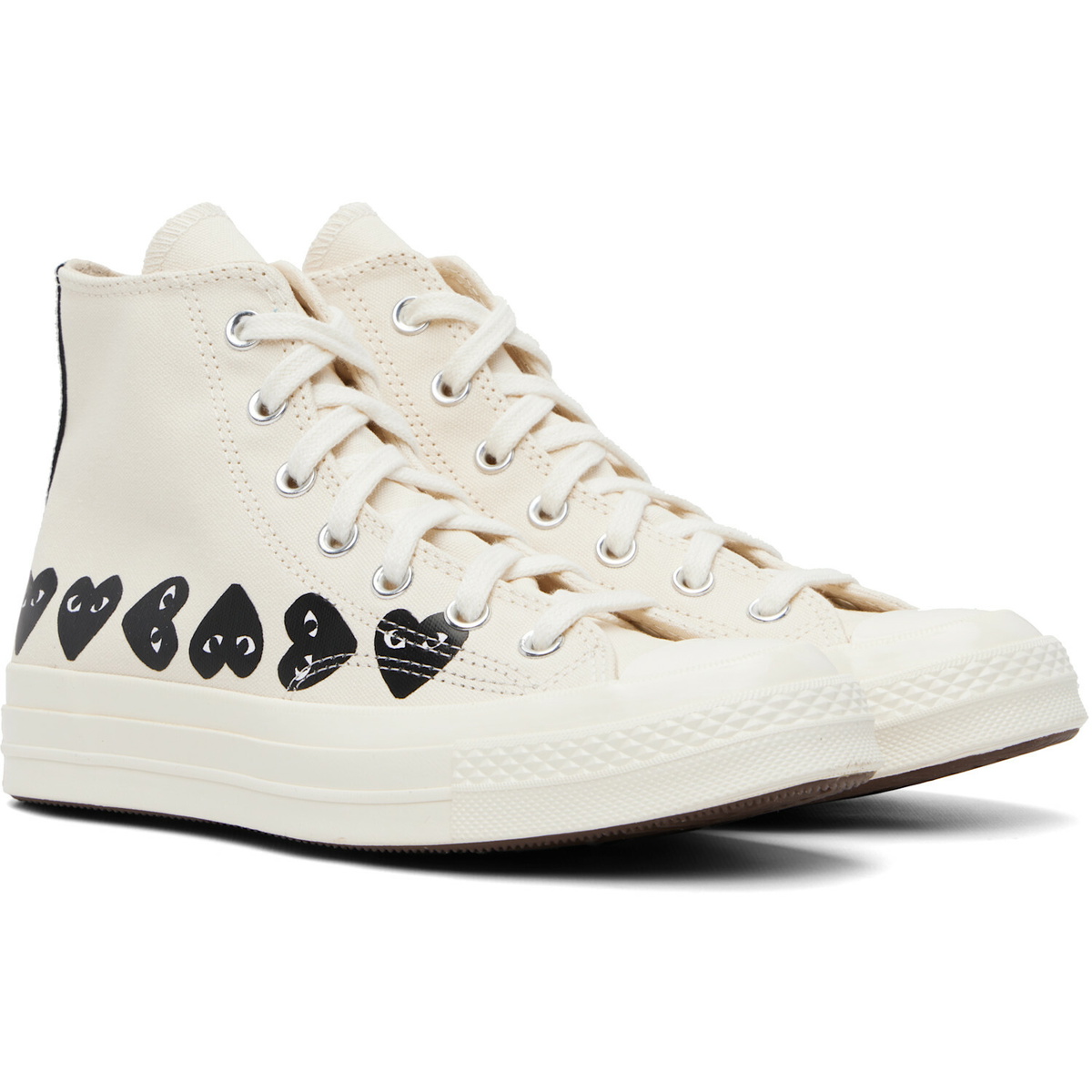 COMME des GARÇONS PLAY Off-White Converse Edition Chuck 70 Multi Heart Sneakers