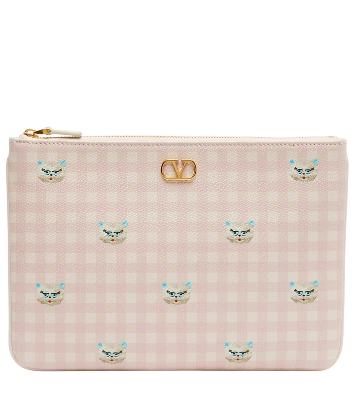 Photo: Valentino Garavani VLogo Medium printed leather pouch