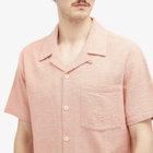 Folk Men's Soft Collar Vacation Shirt in Coral Texture