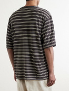 Kaptain Sunshine - Striped Cotton-Jersey T-Shirt - Brown