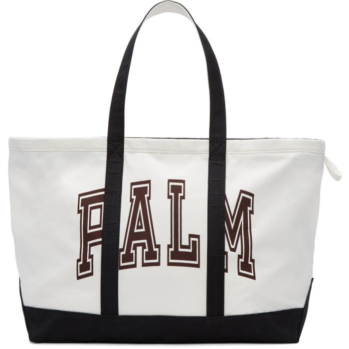 Photo: Palm Angels White Canvas Palm Tote 