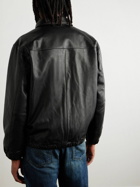 Neighborhood - Logo-Embroidered Leather Jacket - Black