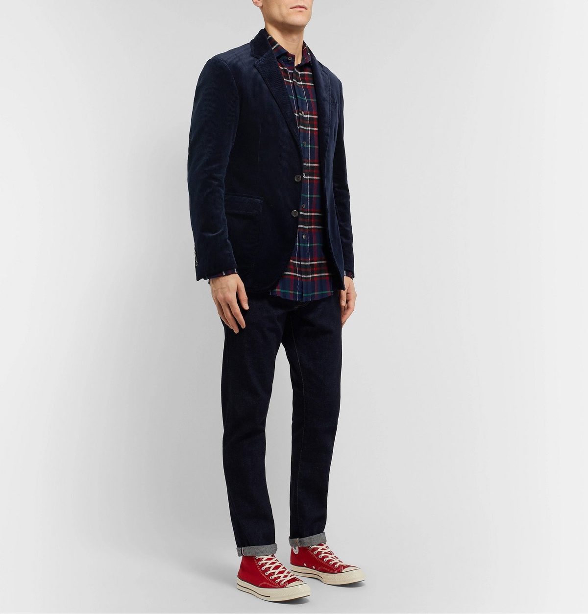Polo Ralph Lauren - Navy Slim-Fit Pima Cotton-Corduroy Blazer 