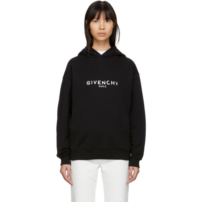 Givenchy Black Vintage Logo Hoodie Givenchy