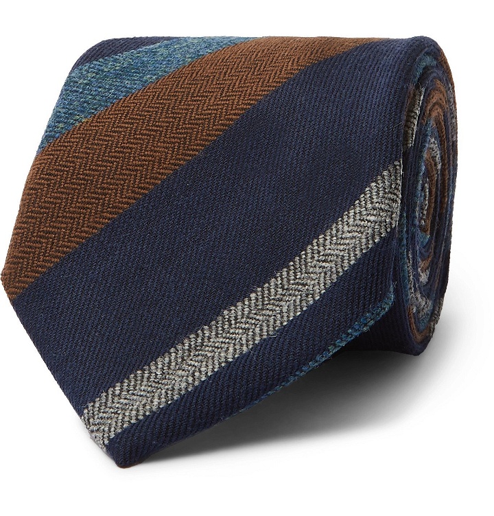 Photo: Bigi - 9cm Striped Cashmere-Jacquard Tie - Multi