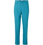 MAN 1924 - Tomi Tapered Linen Drawstring Trousers - Blue