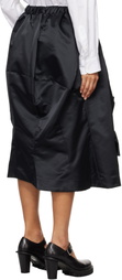 Comme des Garçons Black Satin Midi Skirt