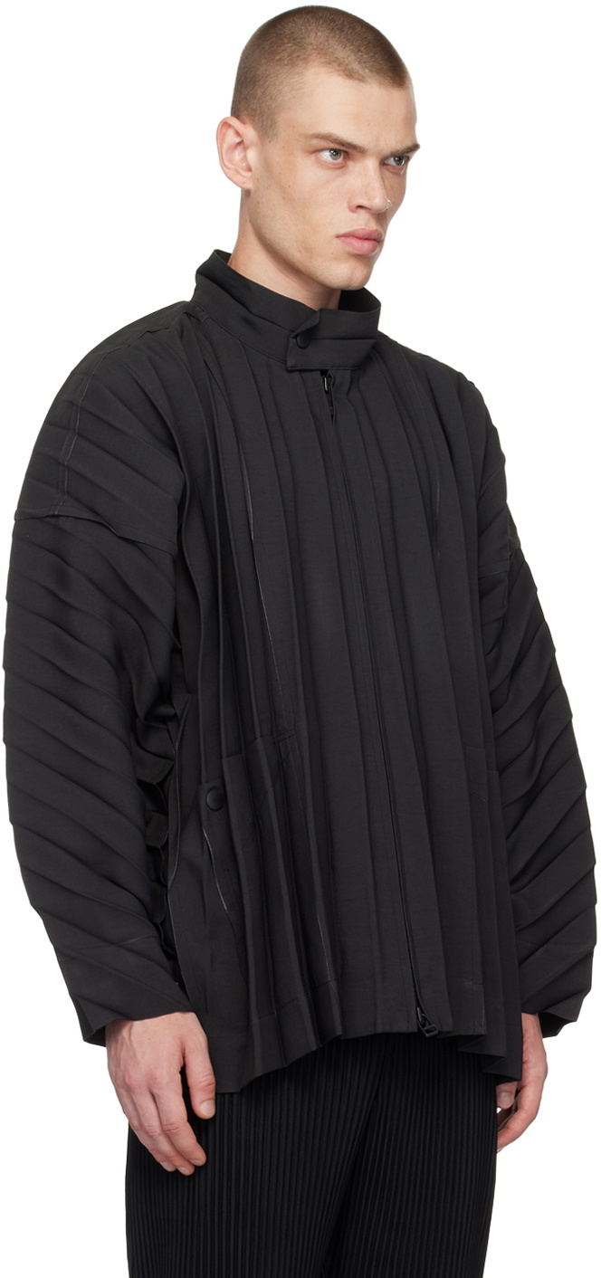 HOMME PLISSE ISSEY MIYAKE プリーツ コート 黒 HOMME PLISSÉ ISSEY MIYAKE Black Edge Coat Homme Plisse Issey