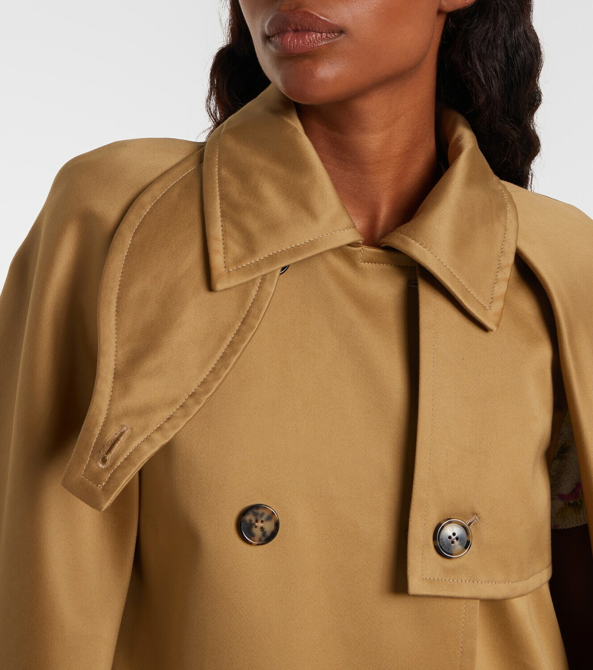 Loewe Caped double-breasted cotton gabardine jacket
