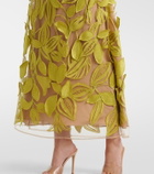 Elie Saab Embroidered silk-blend midi dress