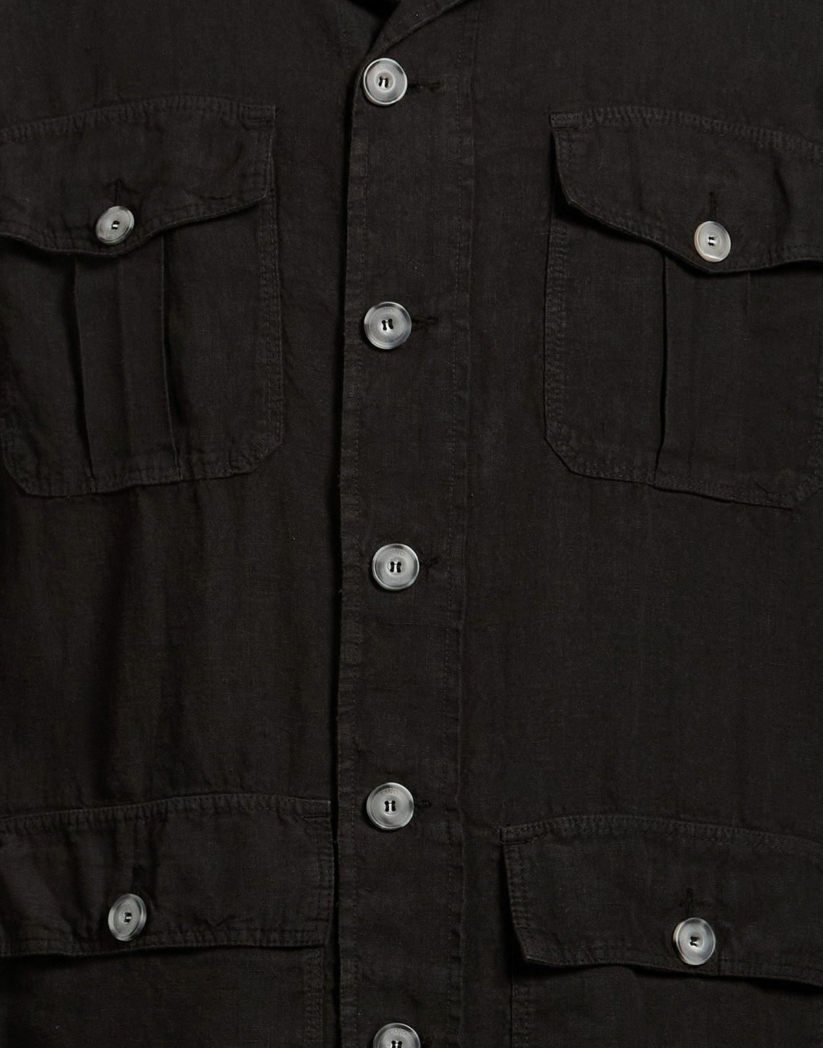 120% Lino Mens Shirt in Black