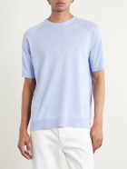 PIACENZA 1733 - Silk and Linen-Blend T-Shirt - Blue