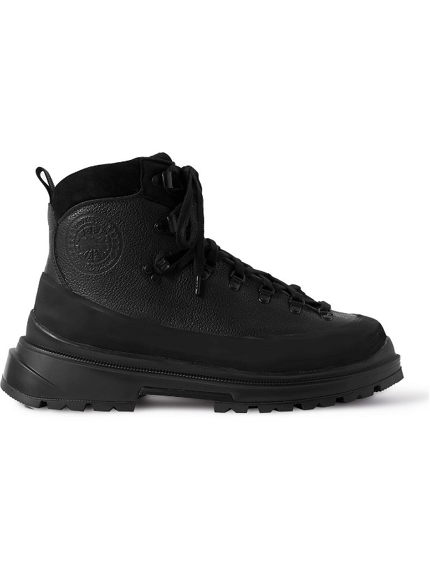 Photo: Canada Goose - Journey Rubber and Nubuck-Trimmed Full-Grain Leather Hiking Boots - Black