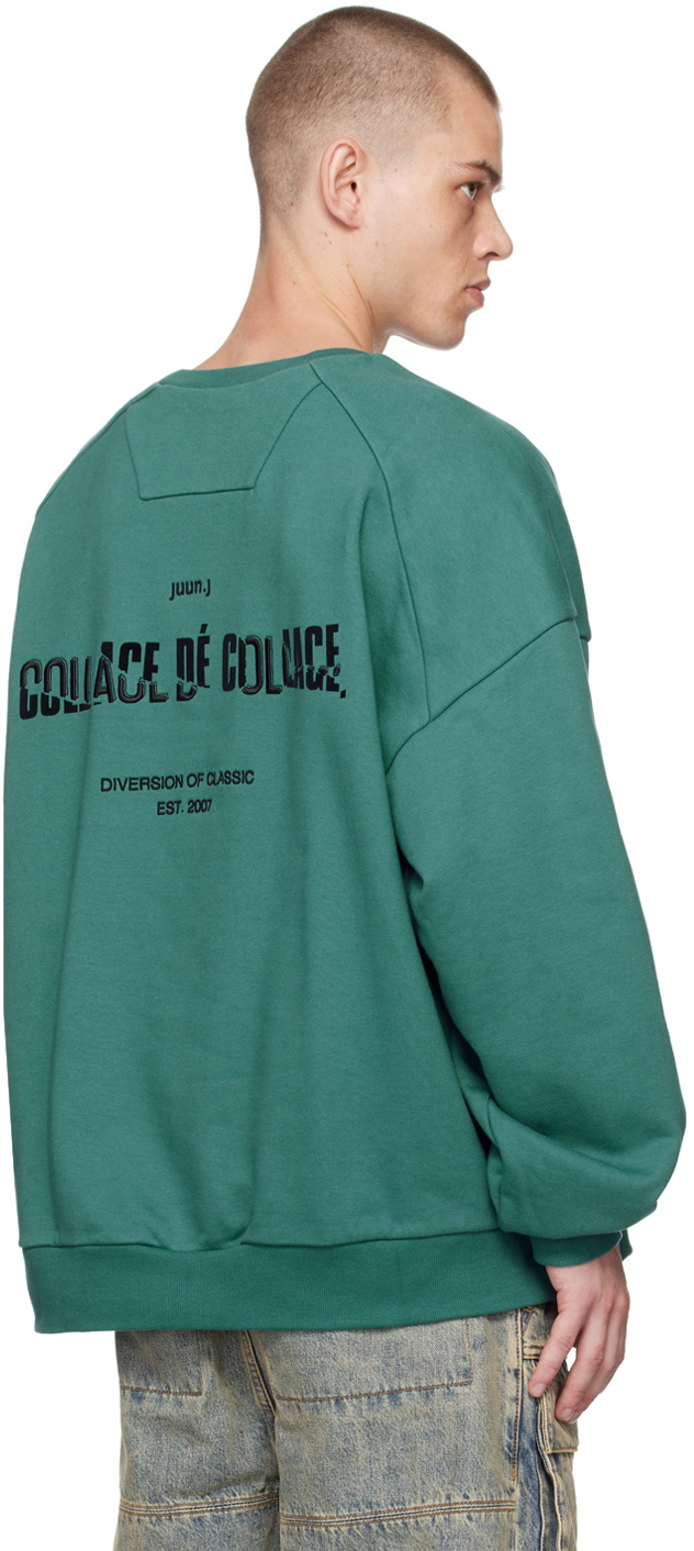 Juun.J Green Embroidered Sweatshirt