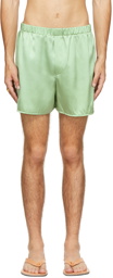 Ludovic de Saint Sernin Green Silk Boxer Shorts