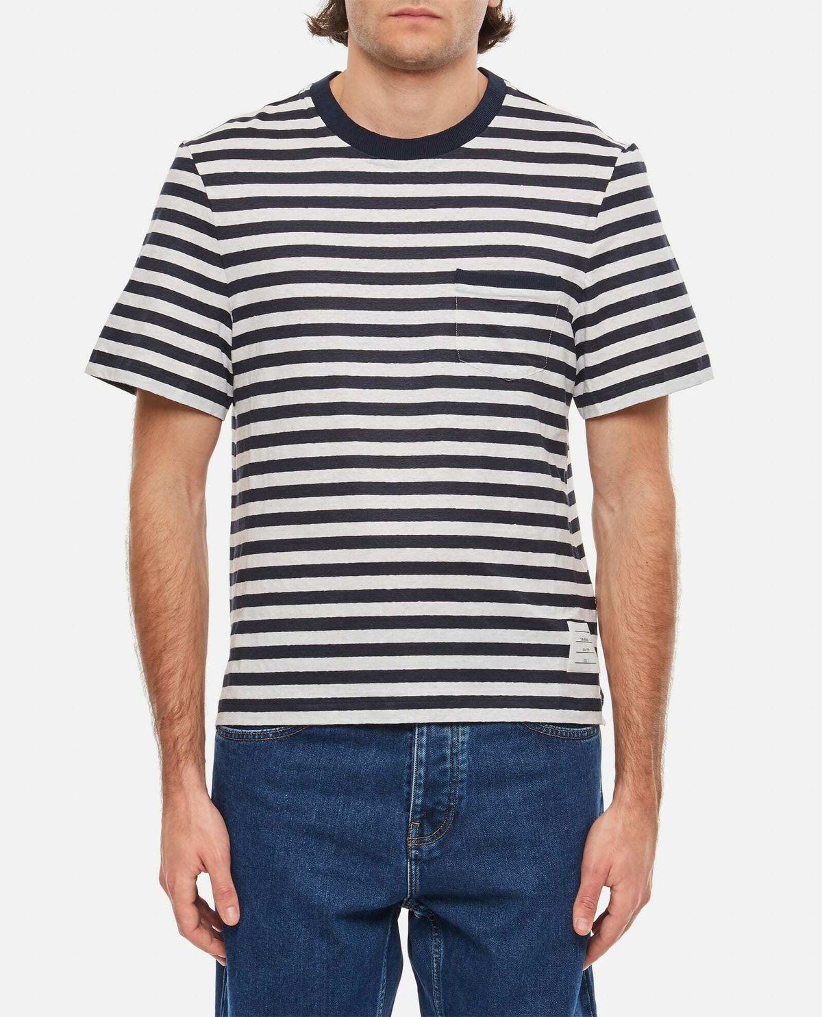 【送料&関税込】Thom Browne Linen Striped Pocket T-shirt Thom Browne Linen Striped Pocket T-shirt Thom Browne