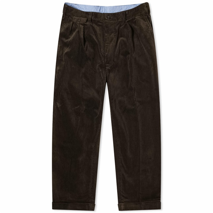Photo: Beams Plus Men's 2 Pleat Corduroy Pant in Dark Brown