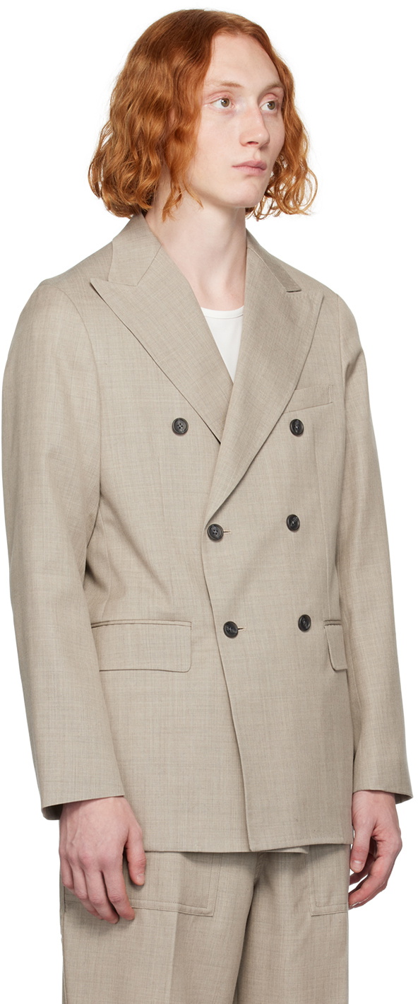 RAINMAKER KYOTO Taupe Double-Breasted Blazer RAINMAKER KYOTO